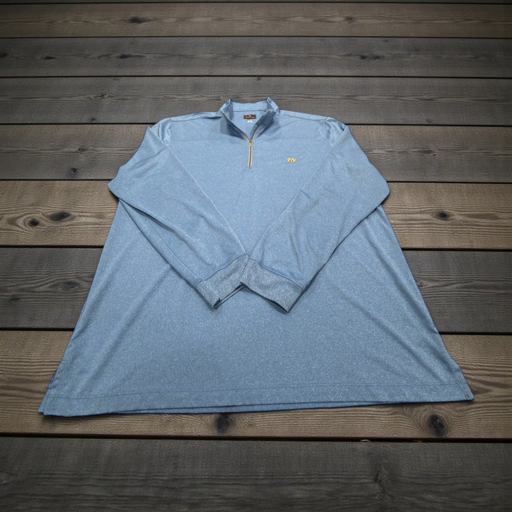 Tourney Mens XL Blue Heather 1/4 Zip Long Sleeve Golf Outdoor Pullover Shirt